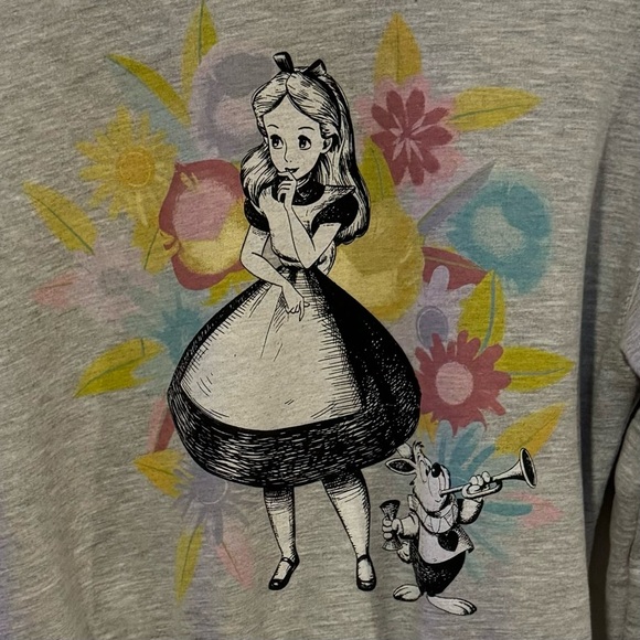 Disney Alice in Wonderland girlie grey sweatshirt, small - Picture 3 of 4